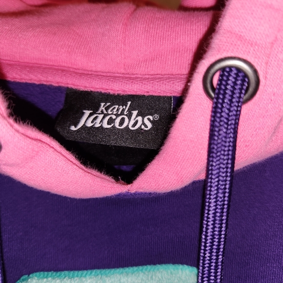 Karl Jacobs Block color pullover Hoodie, size LARGE - Picture 3 of 3